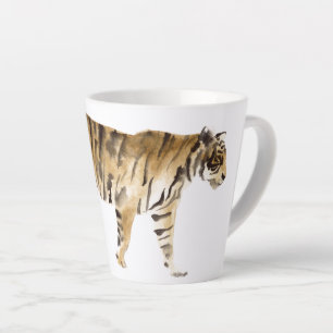 Tasse Latte Marche du tigre d'aquarelle