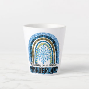 Tasse Latte Marcher dans une Wonderland d'hiver   Blue Rainbow