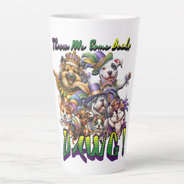 Tasse Latte Mardi Gras Dawg (Créateur téléchargé)