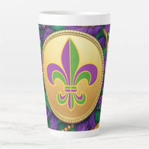 Tasse Latte Mardi Gras Fleur de lis
