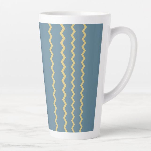 Tasse Latte Marée sarcelle Vagues dorées  (Droite)