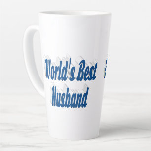 Tasse Latte Mari avec texte bleu mer