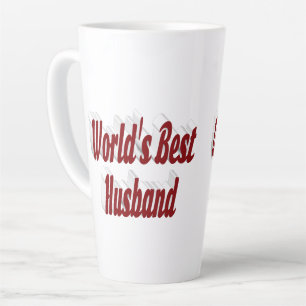 Tasse Latte Mari avec texte bordeaux