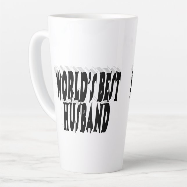 Tasse Latte Mari avec texte noir (Angle gauche)