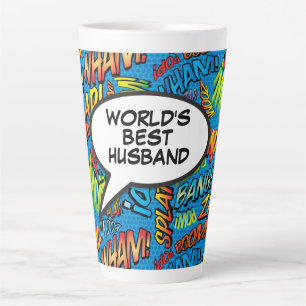 Tasse Latte Mari Cool Typographique Coloré Bande Dessinée