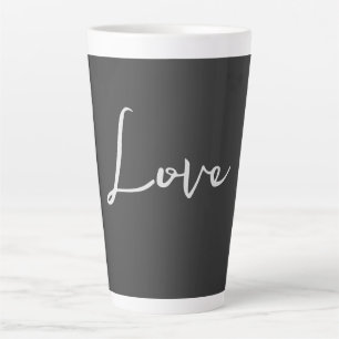 Tasse Latte Mariage d'amour Arrière - plan gris élégant
