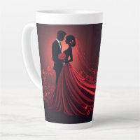 Mariage Rouge Romantique Silhouette de la Mariée e