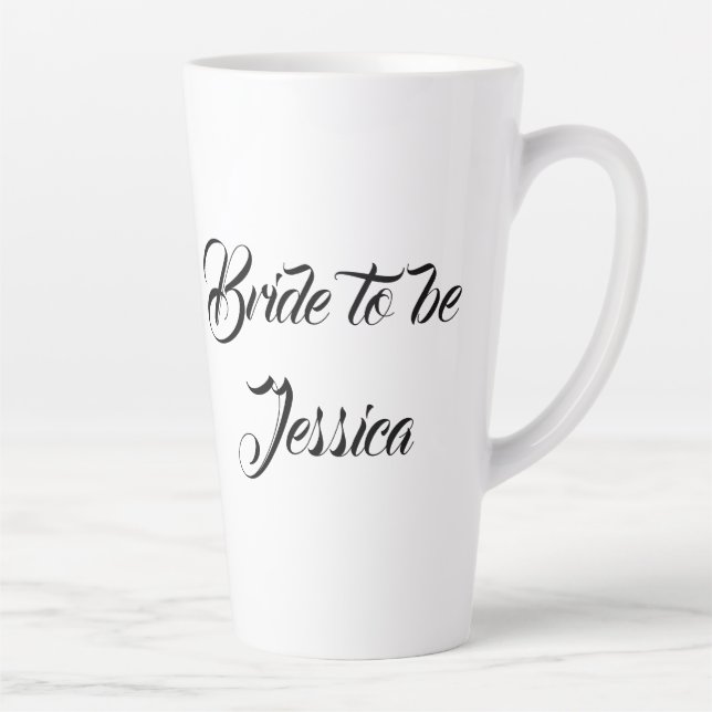 Tasse Latte Mariée pour être noir Elegant Script Cadeaux Maria (Droite)