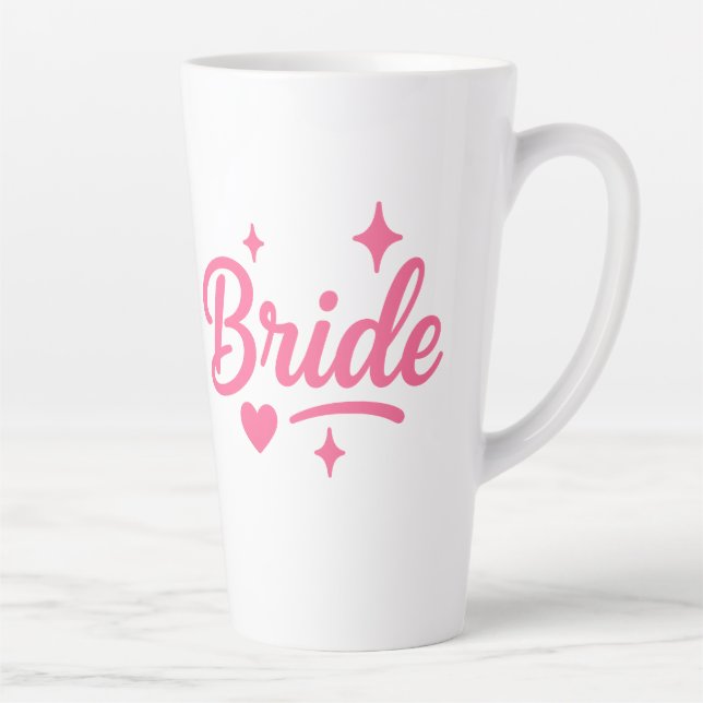 Tasse Latte Mariée Rose Néon (Droite)