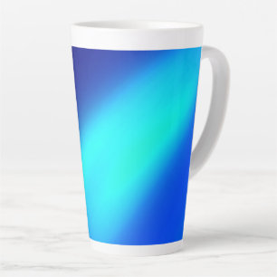 Tasse Latte Marine Blue Ombre Lune Deux Bandes