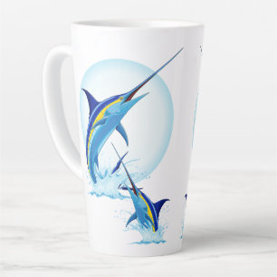 Tasse Latte Marlin Bleu Jaillissant de l'Océan