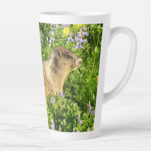 Tasse Latte Marmot dans le Mont Rainier Fleurs sauvages
