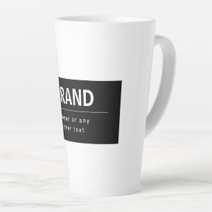 Tasse Latte Marque ou nom d'entreprise moderne gras   Noir & B