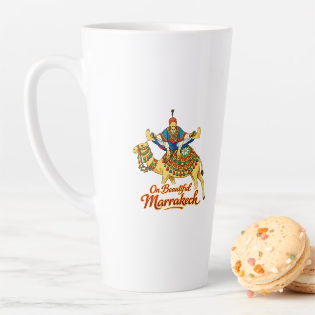 Tasse Latte Marrakech Maroc Design Vibrant Voyage Art (En situation)