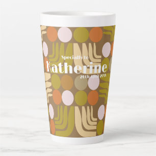 Tasse Latte Marron Orange Vert Bohème