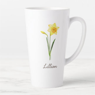 Tasse Latte Mars Mois de naissance Daffodique des fleurs
