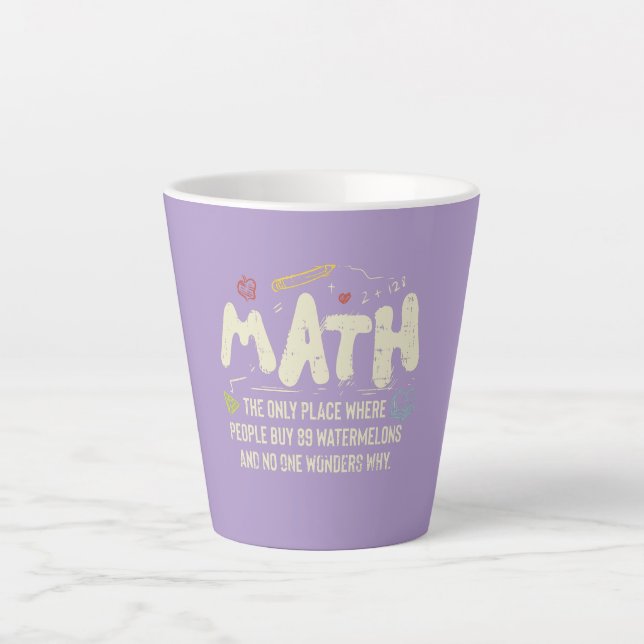 Tasse Latte Mathématiques Mathématiques Mathématiques Math Ens (Devant)