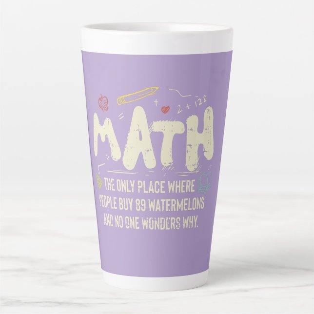 Tasse Latte Mathématiques Mathématiques Mathématiques Math Ens (Devant)
