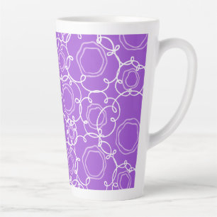 Tasse Latte Matrice florale abstraite (violet) Beaux-arts