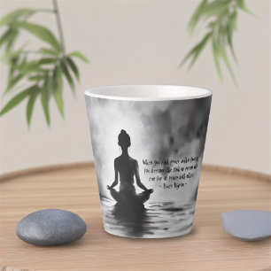Tasse Latte Méditation Yoga Instructeur Lotus Pose Peinture à