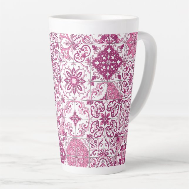 Tasse Latte Mediterranean hues/ Azulejo tiles (Angle droit)