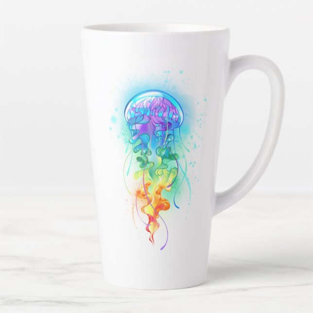 Tasse Latte Méduse arc-en-ciel (Droite)
