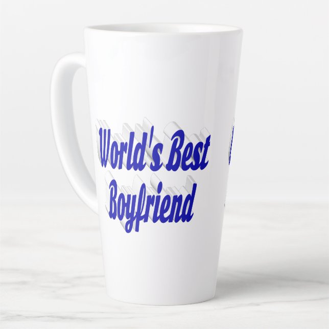 Tasse Latte Meilleur ami avec texte bleu (Angle gauche)