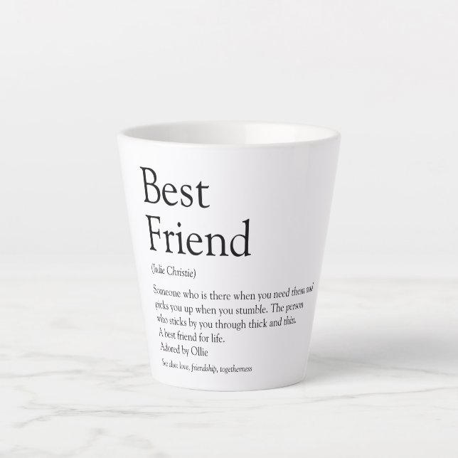 Tasse Latte Meilleur Ami BFF Bestie Définition Amusant (Devant)