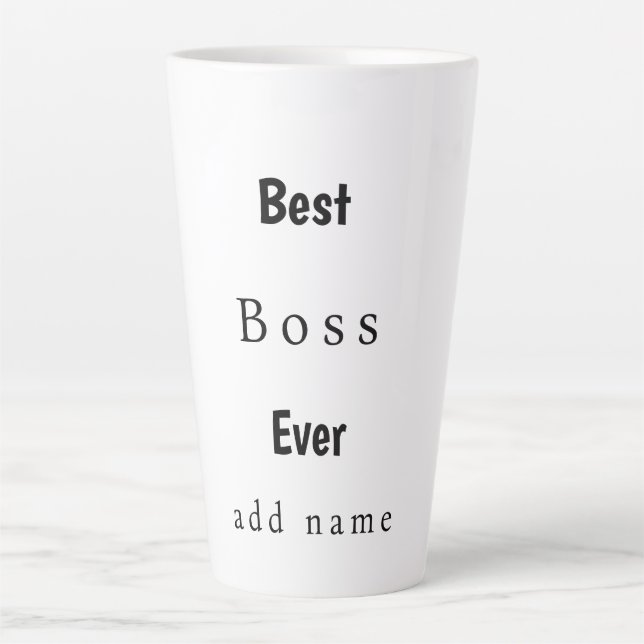 Tasse Latte Meilleur Boss customisé jamais (Devant)