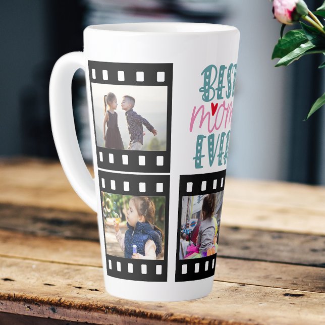 Tasse Latte Meilleur Collage photo de Maman (Best Mom ever mother's day or birthday mug )