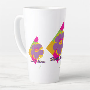 Tasse Latte Meilleur design coloré tendance pour maman