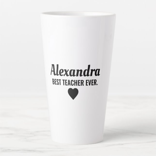 Tasse Latte Meilleur Enseignant (Devant)