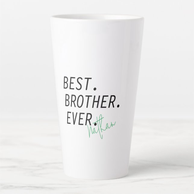 Tasse Latte Meilleur frère personnalisé, frère personnalisé (Devant)