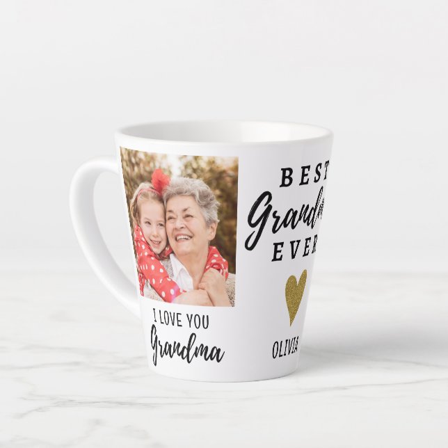 Tasse Latte Meilleur Grand-Mère Jamais Grand-Enfant Vous Aime  (Angle gauche)