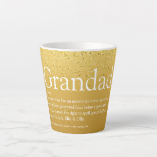 Tasse Latte Meilleur Grand-Papa, Définition Papa en Paillettes