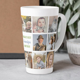 Tasse Latte Meilleur grand-père du monde, photo collage Insta