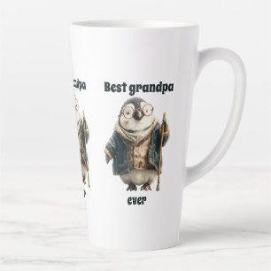 Tasse Latte Meilleur Grand-Père Pingouin d'Hiver