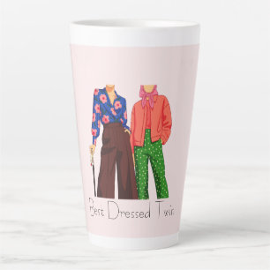 Tasse Latte Meilleur jumeau habillé en rose