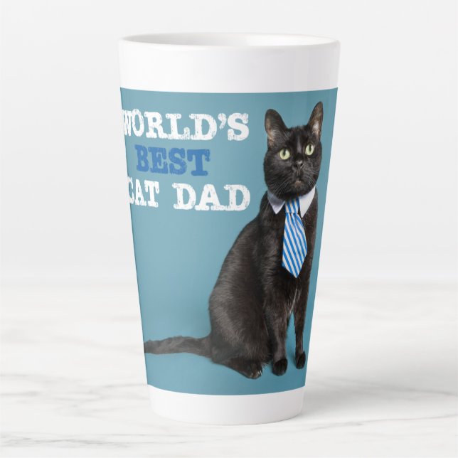 Tasse Latte Meilleur papa de chat au monde (Devant)