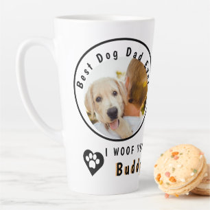 Tasse Latte Meilleur papa de chien au monde Photo personnalisé