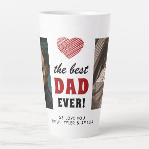 Tasse Latte Meilleur Papa Ever Red Heart 2 Photo
