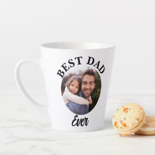 Tasse Latte Meilleur papa jamais Modèle photo personnalisé