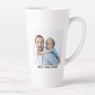 Tasse Latte Meilleur Papa Jamais Photo Complète Personnalisée 