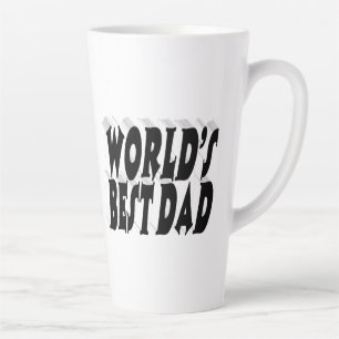 Tasse Latte Meilleur papa noir 3d texte