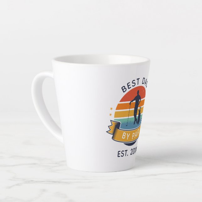 Tasse Latte Meilleur Papa Par Par Fête des pères Retro Golf (Angle gauche)