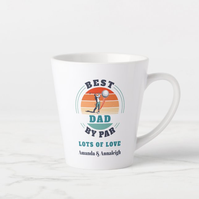 Tasse Latte Meilleur Papa Par Par Retro Personnalisé De Filles (Droite)