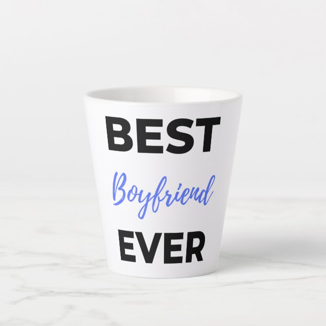 Tasse Latte Meilleur Petit Ami Noir (Devant)