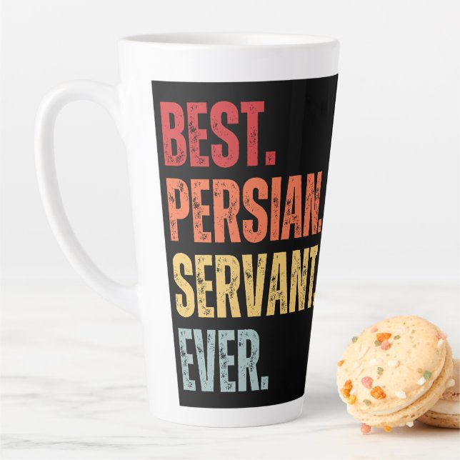 Tasse Latte MEILLEUR SERVANT PERSE JAMAIS Personnalisé Photo C (En situation)