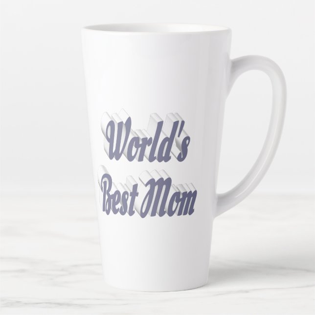 Tasse Latte Meilleur texte gris maman (Droite)