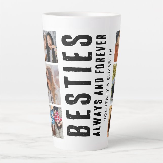 Tasse Latte Meilleure amie Collage de photos (Devant)